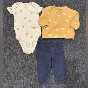 Quilted 9 Month Heart Outfit